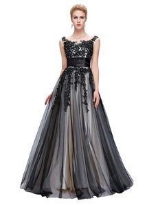 Black Long Evening Dress Applique Mother Of The Bride Dresses