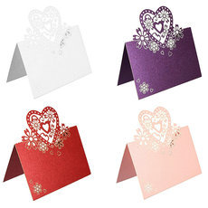 50pcs/Lot Love Heart Laser Cut Wedding Party Table Name Place Cards Favor Decor Wedding Decoration