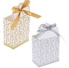 50pcs Lovely Candy Boxes With Ribbon Wedding Party Favor Gift Boxes 